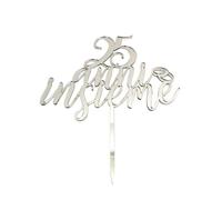 CAKE TOPPER IN PLEXIGLASS A SPECCHIO 25 ANNI INSIEME 20 CM