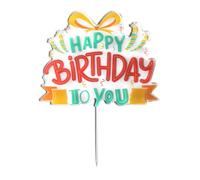 CAKE TOPPER IN PLEXIGLASS A SPECCHIO HAPPY BIRTHDAY TO YOU COLORATO 20 CM