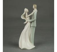 CAKE TOPPER MATRIMONIO SPOSO SPOSA IN CERAMICA ELEGANTE DANZA AMORE CENTROTAVOLO