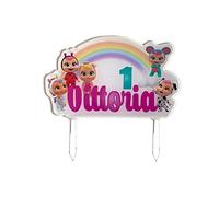 Cake Topper nome Personalizzato e in plexiglass decorazione per torta personaggio grafica a scelta personalizzabile per festa a tema compleanno bambini ragazzi (Cry Babies)