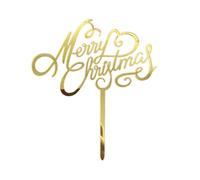 Cake Topper per Natale, simpatici e sicuri topper per cupcake in acrilico, set di topper per dessert Merry Merry Christmas Glittery Holiday Cupcake per la decorazione di forniture per torte