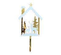 Cake Topper per Natale, simpatici e sicuri topper per cupcake in acrilico, set di topper per dessert Merry Merry Christmas Glittery Holiday Cupcake per la decorazione di forniture per torte per feste