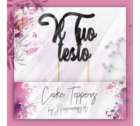 Cake Topper Personalizzato | Decorazione della torta | Il tuo testo gratuito | Personalizzabile con nome (qualsiasi testo, Nero)
