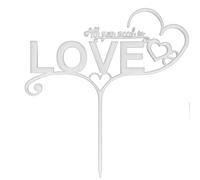 CAKE TOPPER PERSONALIZZATO PER TORTA MATRIMONIO ALL YOU NEED IS LOVE 21 CM 3D