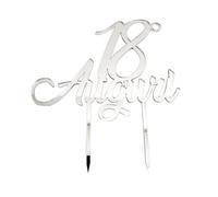 Cake Topper Plexi 18° Auguri argento