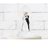 Cake topper resina sposi deluxe con raso e tulle Cm. 19