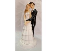 Cake topper sposi in resina h.17 cm torta matrimonio PAB-PB14522B-1