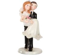 Cake topper sposini galanti resina h.18 cm d.8,5 cm matrimonio elegante decorazione torta sposi nozze cerimonia romantico classico