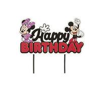 Cake Topper Topolino e Minnie Mouse Decorazione per Torta Happy Birthday in Carta