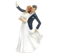 Cake Topper torta Matrimonio Sposi Glamour Selfie in resina cm.17,8