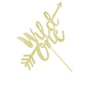 Cake Topper 'Wild One' Glitter Party Topper Cupcake Celebration Toppers Mini Decorazioni per Torte per Forniture per la Prima Festa di Compleanno Fashion Processing