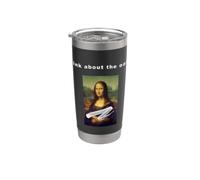 Caked Monna Lisa 'think about the earth Slogan Bicchiere termico in acciaio inox doppia parete