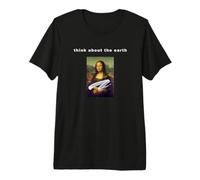 Caked Monna Lisa 'Think About The Earth Slogan Maglietta Premium