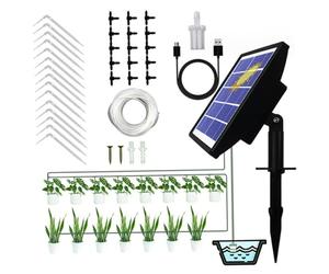CAKEEYUM 1 Set Sistema di Irrigazione a Goccia Solare, Irrigatore per Piante Automatico Ecologico da 15 Vasi con Temporizzazione Regolabile Efficiente Sistema di Irrigazione da Giardino per a Gocc