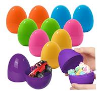 CAKEEYUM 12 Pezzi di Uova di Pasqua vuote da 4, 7 x 3, 2 Pollici riempibili in plastica, Uova di Pasqua per dolcetti, cestini, riempitivi, bomboniere.
