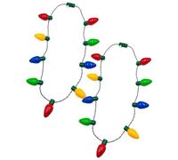 CAKEEYUM 2 collane Luminose Colorate, 9 lampadine LED, Collana Natalizia con 3 modalità Flash, Decorazioni Natalizie per Feste di Natale, Forniture per bomboniere, Collana Leggera, su, L