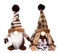 CAKEEYUM 2 pezzi di gnomi in peluche, adorabile tema caffè gnomi del caffè coppia peluche per la casa inverno Natale festa del ringraziamento del, gnomo, decorazioni per la casa, gno