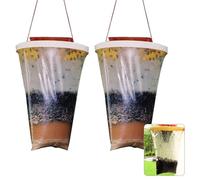 CAKEEYUM 2 Pezzi Trappole per Mosche da Appendere per Esterni Trappole per Mosche Efficaci per Stabili per Esterni Trappola per da Interno USA e Getta Sacchetti per Multiuso PE