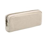 CAKEEYUM Astuccio per penne Astuccio per matite di capacità per trucchi in tela per ragazze e ragazzi Organizzatore di cancelleria per ufficio - beige in tela per penne