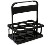 CAKEEYUM Bottle Carrier 6 Bottle 2.95 Inch Foldable Drink Carrier with Handle Reusable Drink Delivery for Beer Portable Wine for Daily Use and Party Black