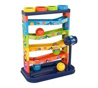 CAKEEYUM Circuito a Balli roulantes per Bambini e Ragazzi, Tour a 5 Livelli con Rampe tourbillonnantes e 4 Balli. Gioco educativo per Lo Sviluppo dei Bambini di 1 Anno. Gioco Montessori.
