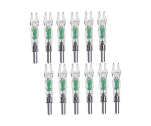 CAKEEYUM Cocche per frecce a LED in plastica, Luminose, per tiro con L'Arco, con Luce sulla Coda dell'Arco, 12 Pezzi - Colore Casuale per Il tiro Notturno