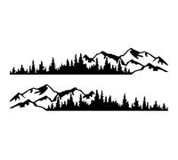 CAKEEYUM Decalcomania Laterale per Auto 2 Pezzi 74 80 Pollici Decorativa Fai da Te Foresta di Montagna Grafica per Auto Tinta Unita autoadesiva Adesivo per per Camion rimorchio per Black Mo