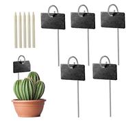 CAKEEYUM Etichette per Piante in Ardesia Targhette per Etichette da Giardino con paletti per Piante Verdure Serra 5 Pezzi Forma Rettangolare Nera 4x2, 7 Pollici.. per in Ardesia, targhette per