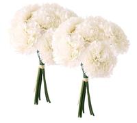 CAKEEYUM Garofani Finti 2 Mazzi 6 3x10 2 Pollici Garofani Realistici Fai Da Te Fiori Artificiali Fiori Di Seta Decorativi Per Matrimonio Festa Della Mamma Bianco Latte Artificiali Fint