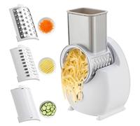 CAKEEYUM Grattugia elettrica per Formaggio grattugia Automatica Staccabile con 3 Lame di Forme Diverse Ricaricabile Tramite USB per Frutta Verdura elettrica, Automatica