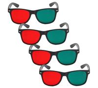 CAKEEYUM Lotto di 4 lunette 3D, monture noire, lunettes de vision 3D rouge et verte pour la télévision, les film, les DVD, jeux vidéo et l'trainement à l'amblyopie. Lunette per il cinema.