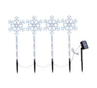 CAKEEYUM Luci Natalizie solari all'aperto 4pcs a fiocrometro a LED Percorso Natalizio luci con puntata Impermeabile Che Scintilla da Lungo