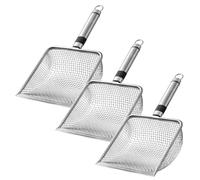 CAKEEYUM Setaccio per Sabbia 3 Pezzi 2.8/3.8/5mm Setaccio per Terreno in Acciaio Inossidabile con Manico Portatile per Giardinaggio Sabbia Terreno Sporco Compos