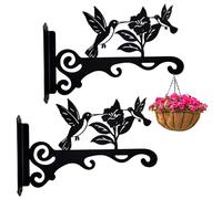 CAKEEYUM Supporto per Piante da 2 Pezzi con Elegante Design a Forma di, Supporto per Piante da Parete per Interni ed Esterni, Decorazione da Giardino, per Nero, per piant