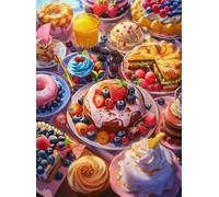 Cakes 150 Piece Jigsaw Puzzles for Adults, Colourful, Challenging & Brainteasing Adult puzzles 150 Pieces Desserts, Fun jigsaws for The Whole Family 14x10 inch