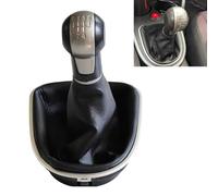 Cakievro Kit Pomello Cambio 5 Marce con Cuffia Pelle - Sostituzione Completa Leva Manuale per Seat Altea/Leon II/Toledo III 1P 2004-2012