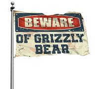 CakJuice Bandiere da uomo Beware of Grizzly Bear bandiera bandiere per camera da letto (dimensioni: 120 x 180 cm)