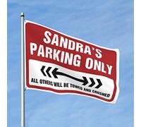 CakJuice Bandiere divertenti per la stanza Sandra'S Parking Only Flag Fall Decor Outdoor Backyard Bar Decor (Dimensioni: 30 x 45 cm)