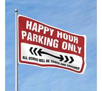 CakJuice Funy Flags Happy Hour solo parcheggio bandiera ragazzi camera da letto decorazioni dormitorio bandiere per ragazze (dimensioni: 30 x 45 cm)