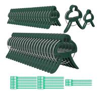 CAKKVDE Set di 40 clip di supporto per piante, 2 misure (20 grandi e 20 piccole) con lacci regolabili, confezione da 20, robuste clip da giardino per pomodori, viti rampicanti, fiori e verdure (verde)