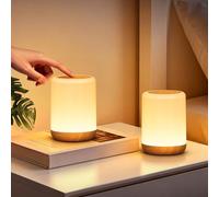 CAKLIK Set di 2 Lampada da Comodino Senza Fili LED, 2000mAh Luce Notturna Ricaricabile, 256 RGB e 3 Modalità Abat Jour da Comodino Luce Notte Bambini con Timer per Camera da letto, Soggiorno