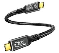 CAKOBLE 16K Cavo Thunderbolt 4 0,5m, USB4 40Gbps,Ricarica Rapida PD3.1 240W,HDR 16K@30Hz & 8K@60Hz/4K@144Hz Display Doppio,cavo USB-C con MacBook,Laptop, Galaxy 25,iPhone 16/15.