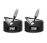 CAKOBLE Cavo USB C 3 m, [3 M/Confezione da 2] USB 3.1 10 gbps 100 W USBC, ricarica rapida, trasmissione video 4 K@144 Hz, cavo USB C a USBC, per smartphone cellulari, monitor, laptop,