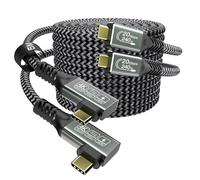 CAKOBLE cavo usb c 5 metri,[2Pezzi 5M] usb c 3.2 20Gbps trasmissione dei dati, 240w ricarica rapida, Video 4K@144Hz usb c 90 gradi Per Laptop, smartphone, Monitor,docking,VR cavo usb type-c 5 metri