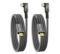 CAKOBLE cavo usb c usb c 2 metri,[2Pezzi 2M] usb 3.2 20Gbps trasmissione dei dati, usbc 240w ricarica rapida, Video 4K@144Hz c 90 gradi Per Laptop, smartphone, Monitor,VR cavo usbc 2 metri