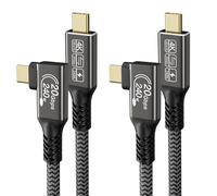 CAKOBLE cavo usb type-c 0,5 mt,[2Pezzi 0.5M] cavo usb c 3.2 20Gbps trasmissione dei dati,usb c 240w ricarica rapida,Video 4K@144Hz usb c 90 gradi Per Laptop, smartphone, Monitor,docking station,VR