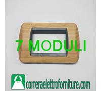 Cal 651/7 placca 7 posti-moduli in vero legno colore Ciliegio Chiaro compatibil