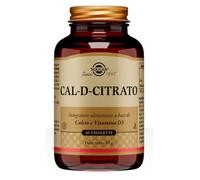 Solgar Cal D Citrato Integratore di Calcio Citrato e Vitamina D3, 60 Tavolette