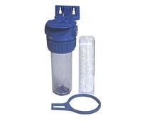 CAL-KO Filtro Housing 3 Pezzi, 9"3/4 attacchi FF 3/4", con Cartuccia Polifosfato, Staffa di Montaggio e Chiave, Made in Italy, per Protezione Anticalcare