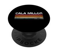 Cala Millor Mallorca Spagna Retro Strisce Vintage Viaggio PopSockets PopGrip Adesivo
